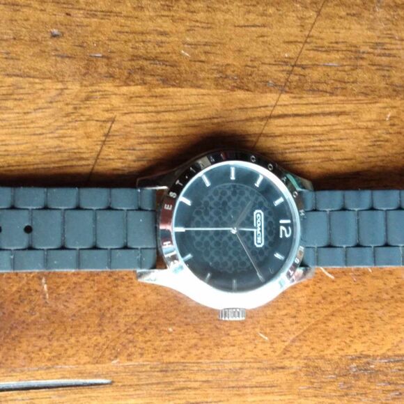 Mens Black Coach Watch Running - Picture 7 of 9